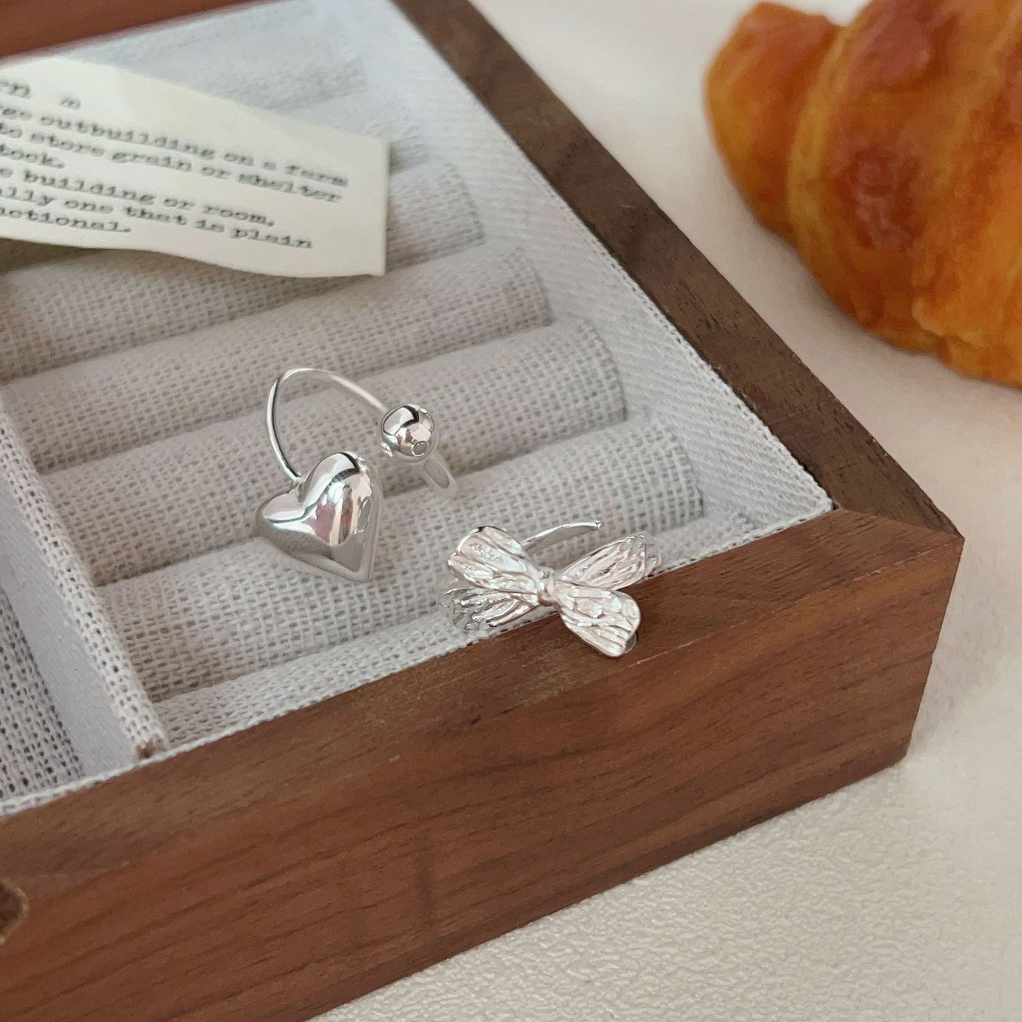 Sterling Sier Bow Female Minority Simple Mori Rings