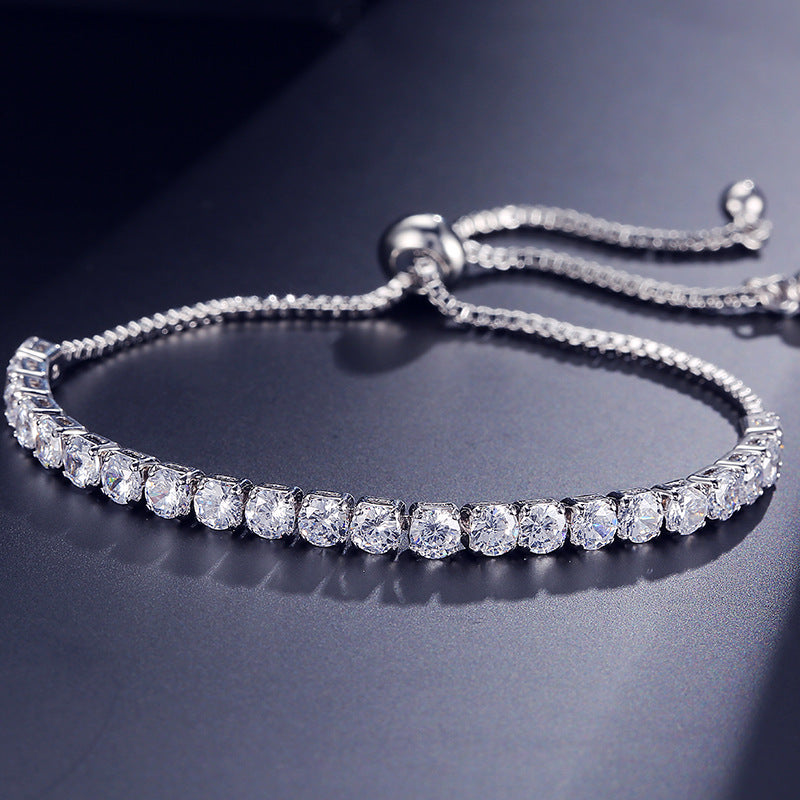 Geometric Round Zircon Female Personality Adjustable Bracelet