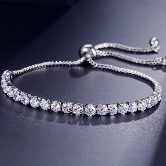 Geometric Round Zircon Female Personality Adjustable Bracelet