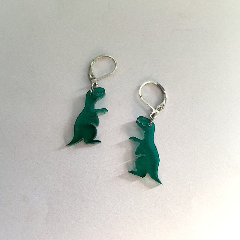 Cute Cartoon Colorful Tyrannosaurus Rex Small Earrings