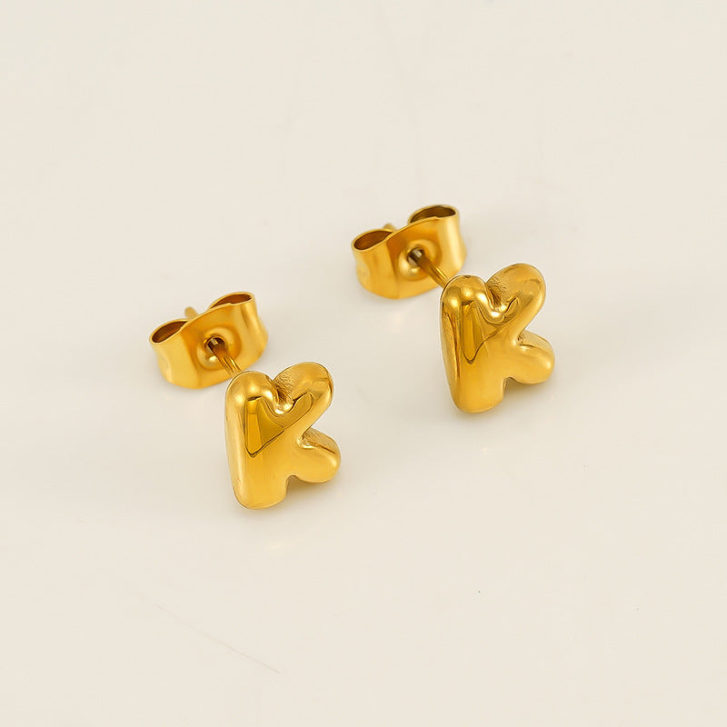 Women's Elegant Titanium Steel Stainless Gold-plated Mini Earrings