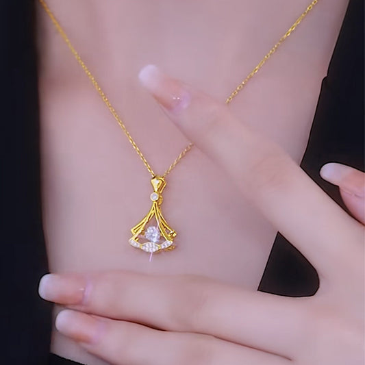 Fan-shaped Titanium Steel Female Fashion Light Luxury Necklaces