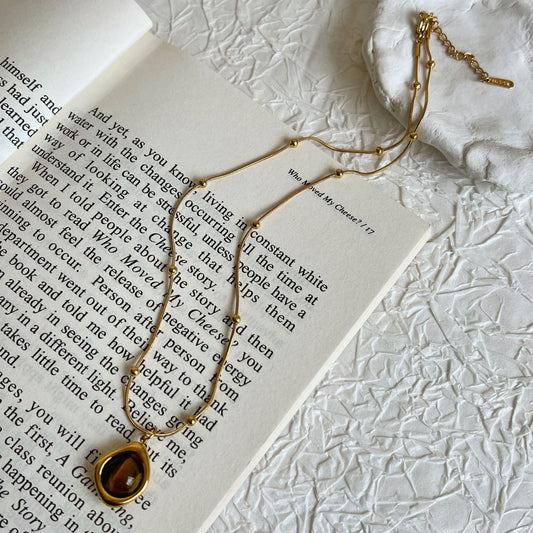 Tigereye Titanium Steel Female Light Luxury Necklaces