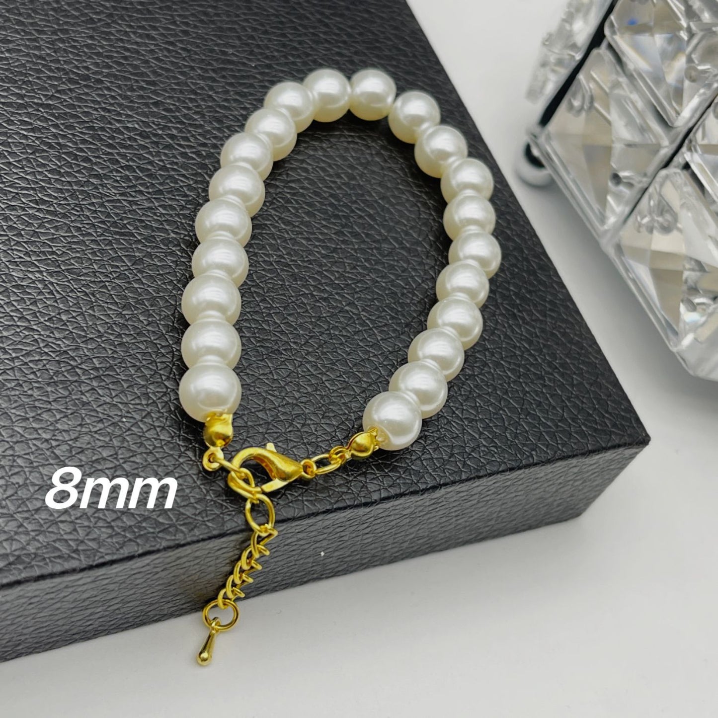 French Style Knot Pearl Female Bright Cream White Bracelets