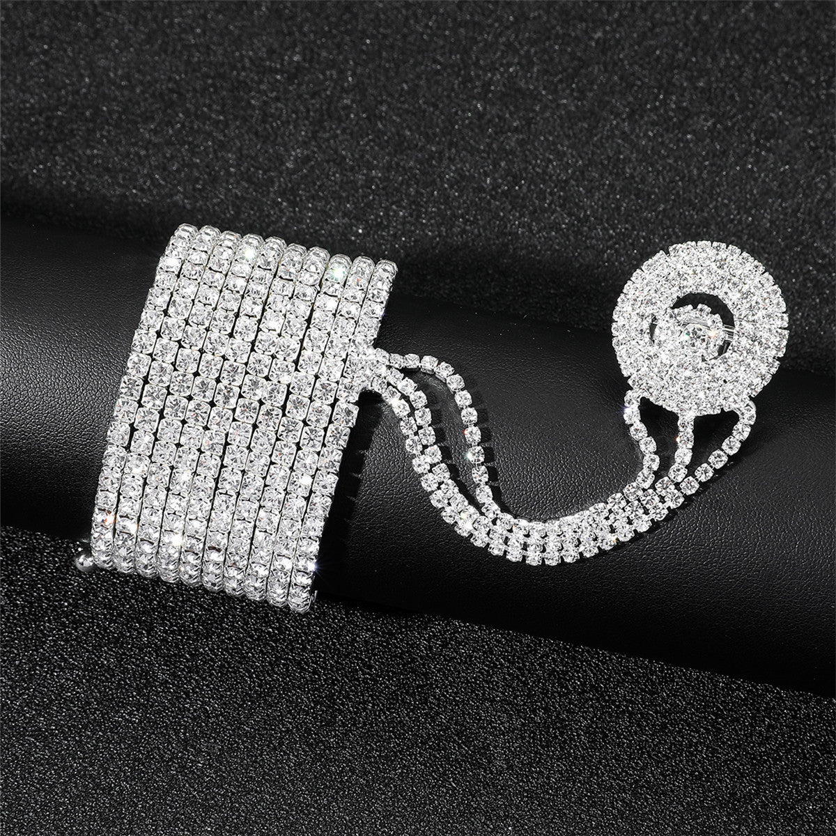 Women's Rhinestone Shiny Full Diamond Elastic Finger Bracelets