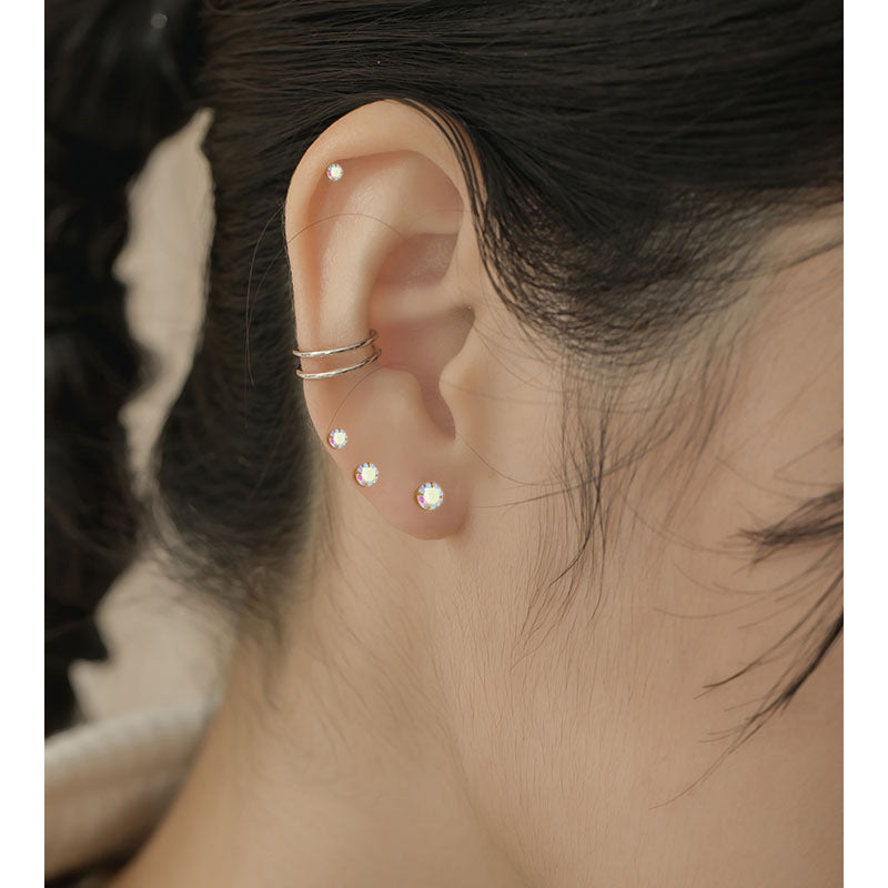 Ear Bone Tide Screw Twist Design Earrings