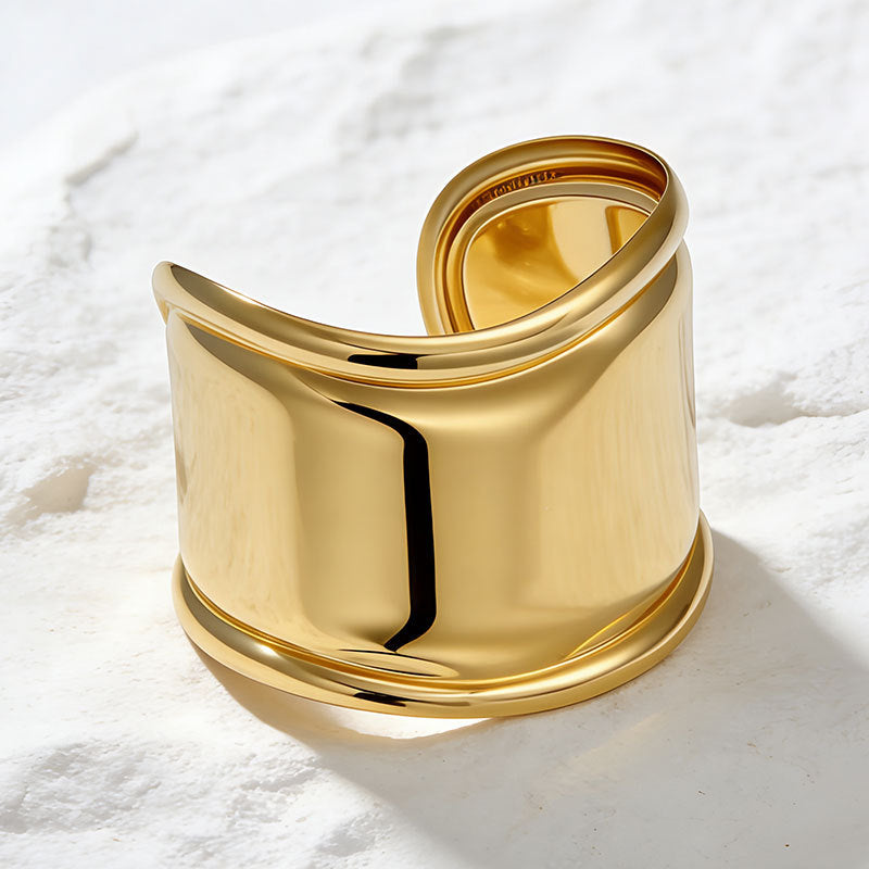 French Simplicity Niche Design Irregular Open Glossy Bracelet