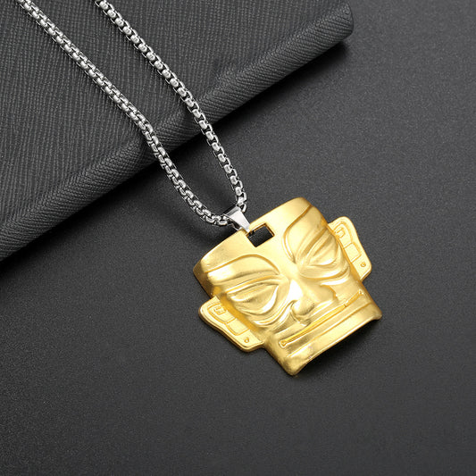 Retro Mask Titanium Steel Street Cool Necklaces