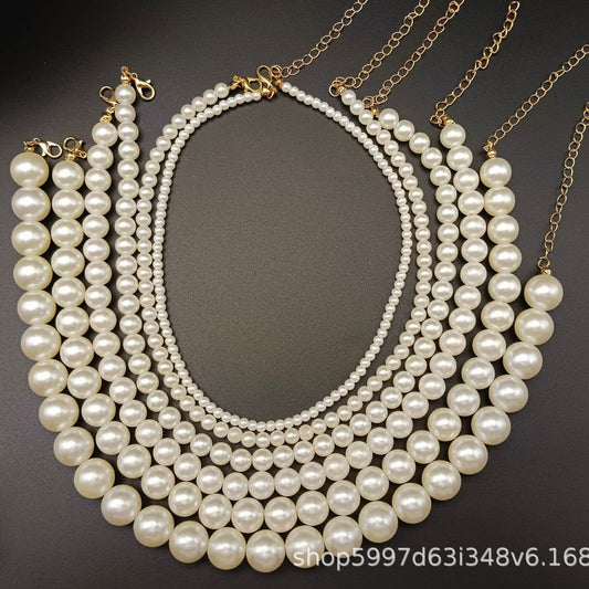 Women's Simple Fashion Imitation Pearl Round Beads Necklaces