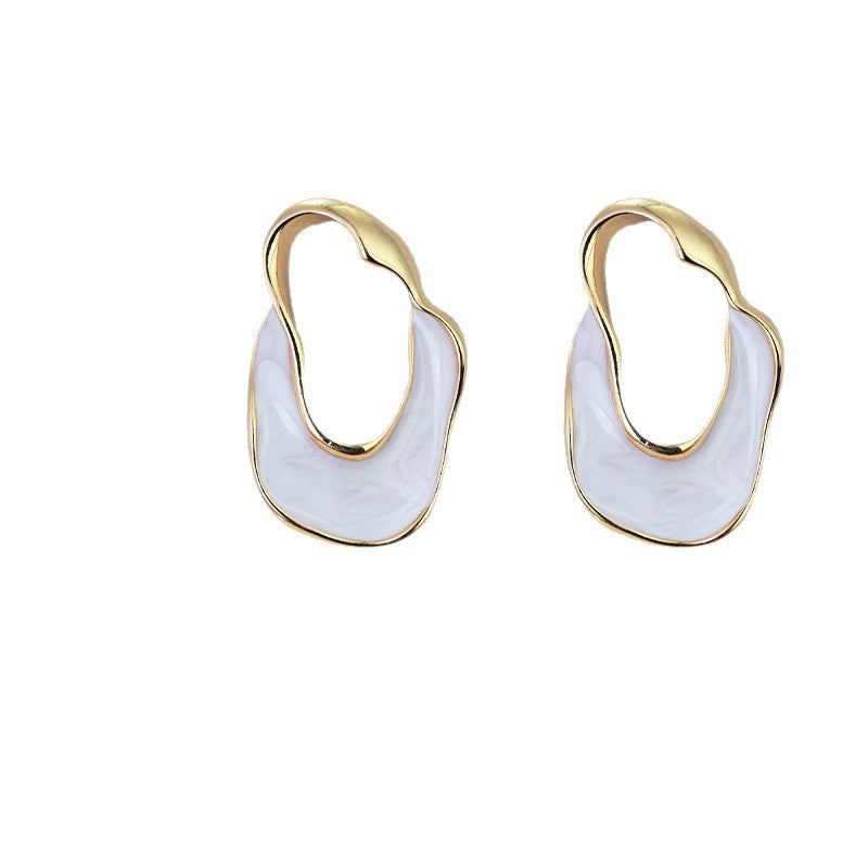 Irregular Dripping Oil Eardrop Elegant High-grade Light Earrings