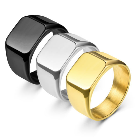 Women's & Men's Titanium Steel Casting Geometric Glossy Stainless Rings