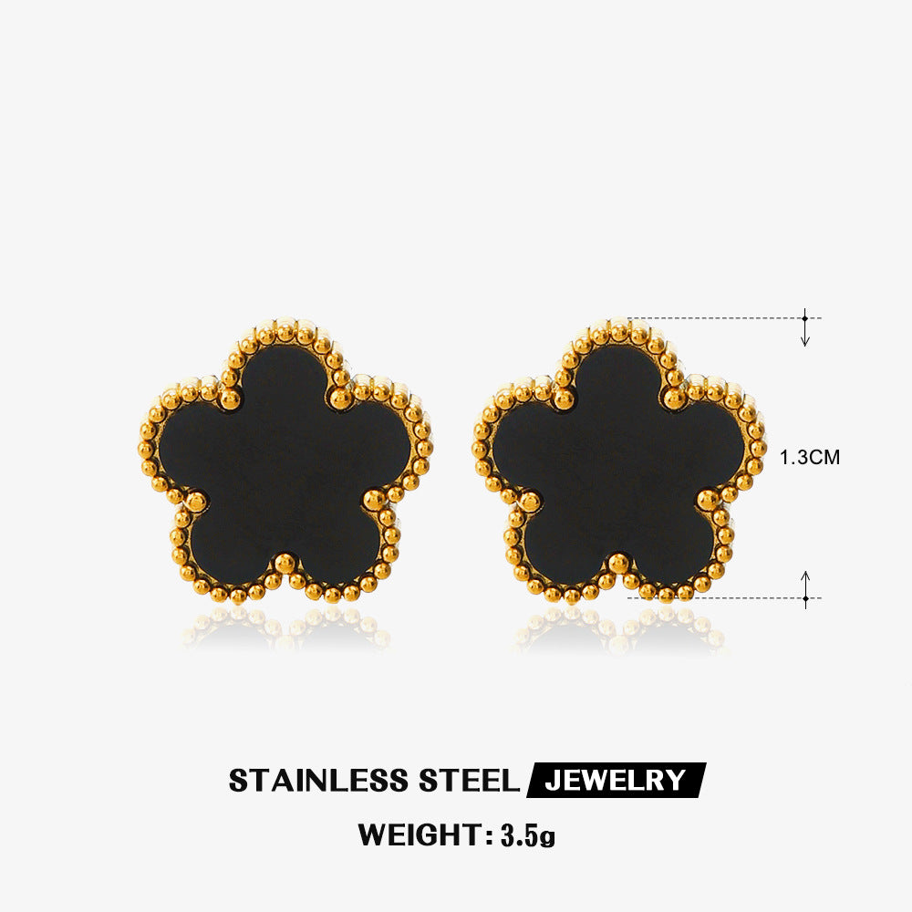 Steel Flower Ear Simple Popular Color Jewelry Set