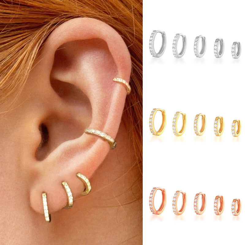 Women's Korean Style Simple Gang Drill Zircon Fresh Earrings