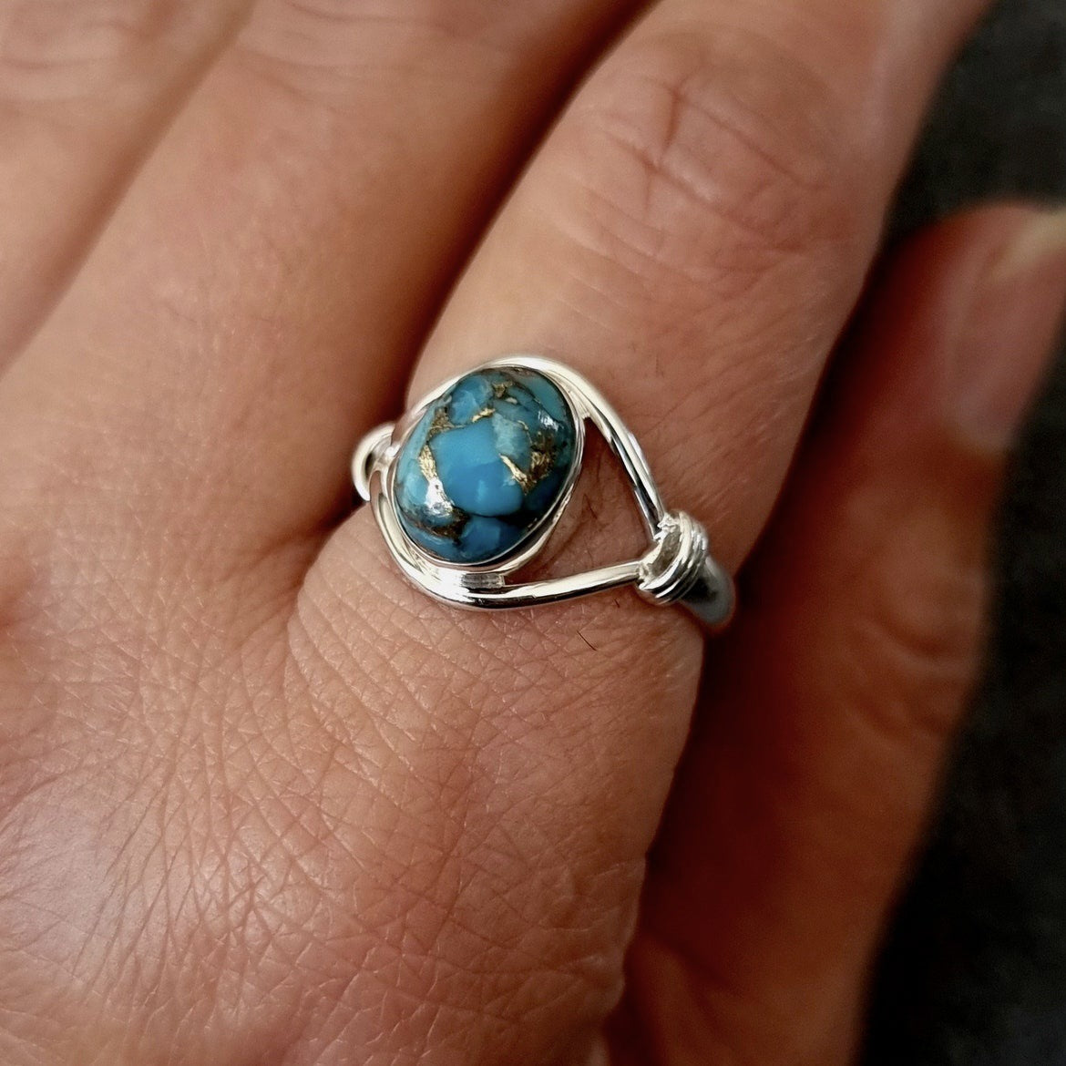 Women's Turquoise Unique Simple Fashion Accessories Handmade Rings