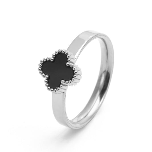 Titanium Steel Clover Female Cold Style Simple Rings