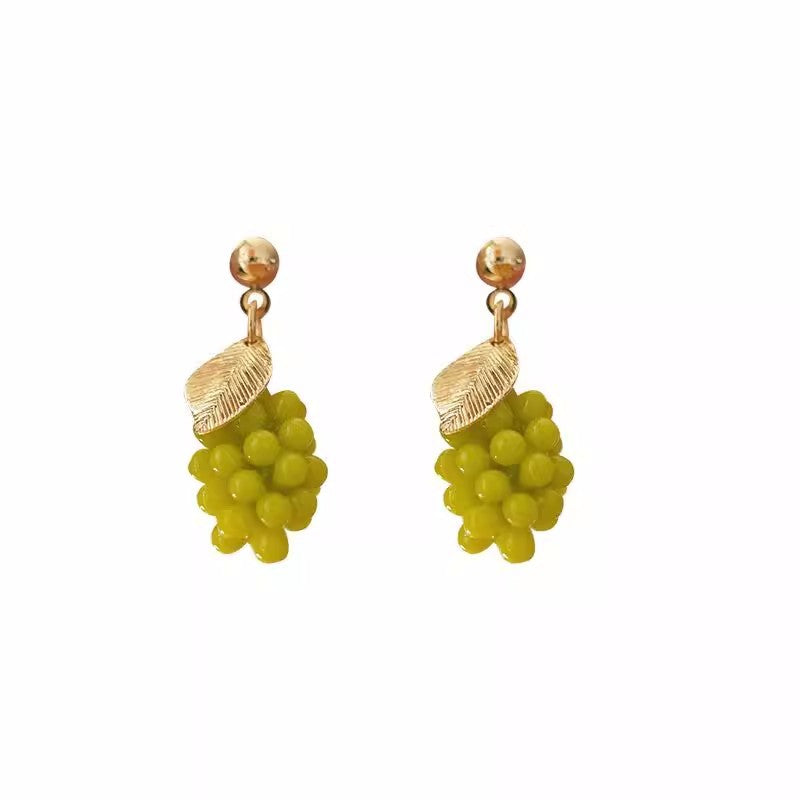 Special Offer Pure Nail Small Kind Of White Fungus Green Earrings