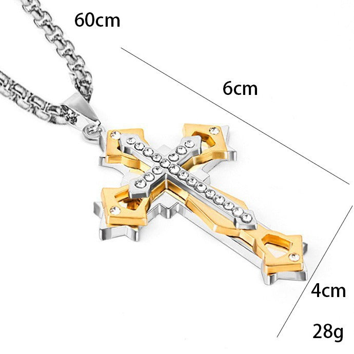 Women's & Men's Cross Stainless Steel Casting Ornament Necklaces