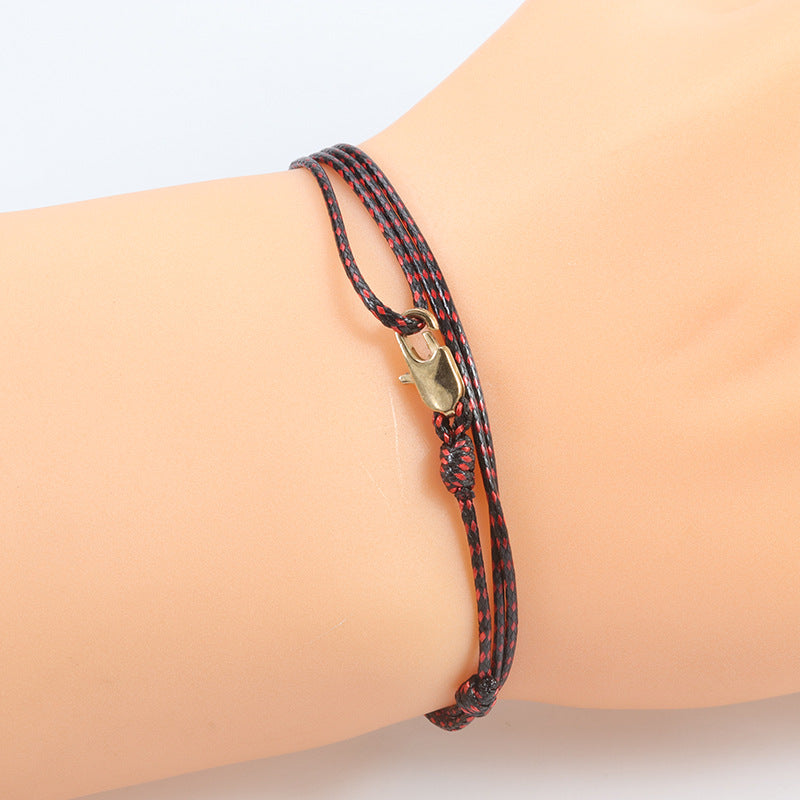 Men's Simple Carrying Strap Wax Line Fashion Bracelets