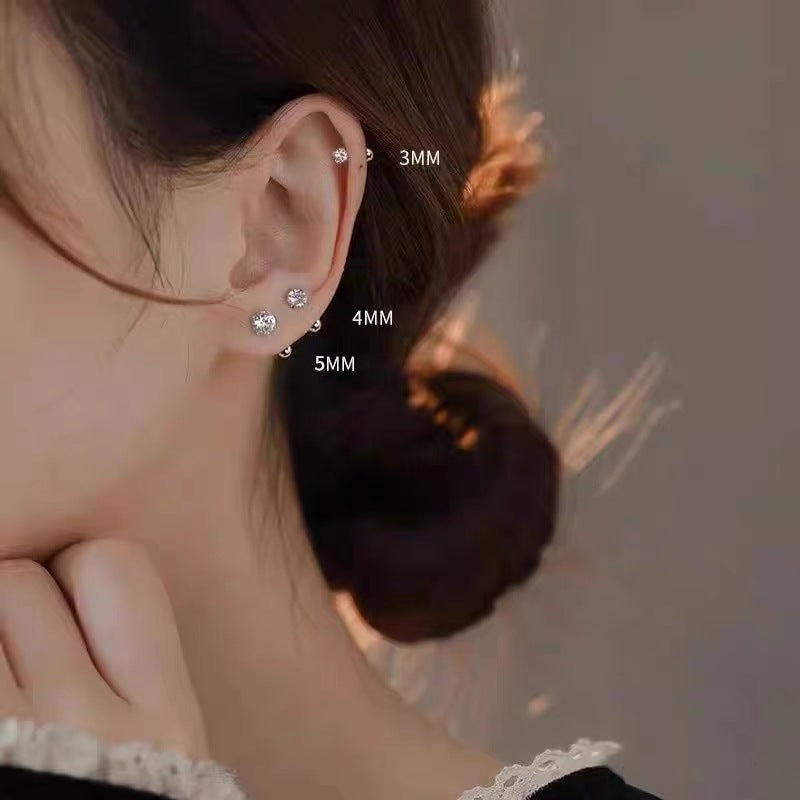 Drill Thread Light Bead Ear Bone Screw Sleeping No Earrings