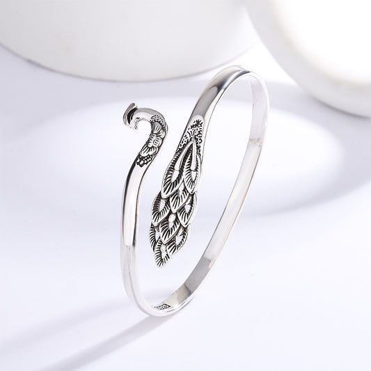 Women's National Style Colorful Peacock Dripping Oil Phoenix Send Bracelet