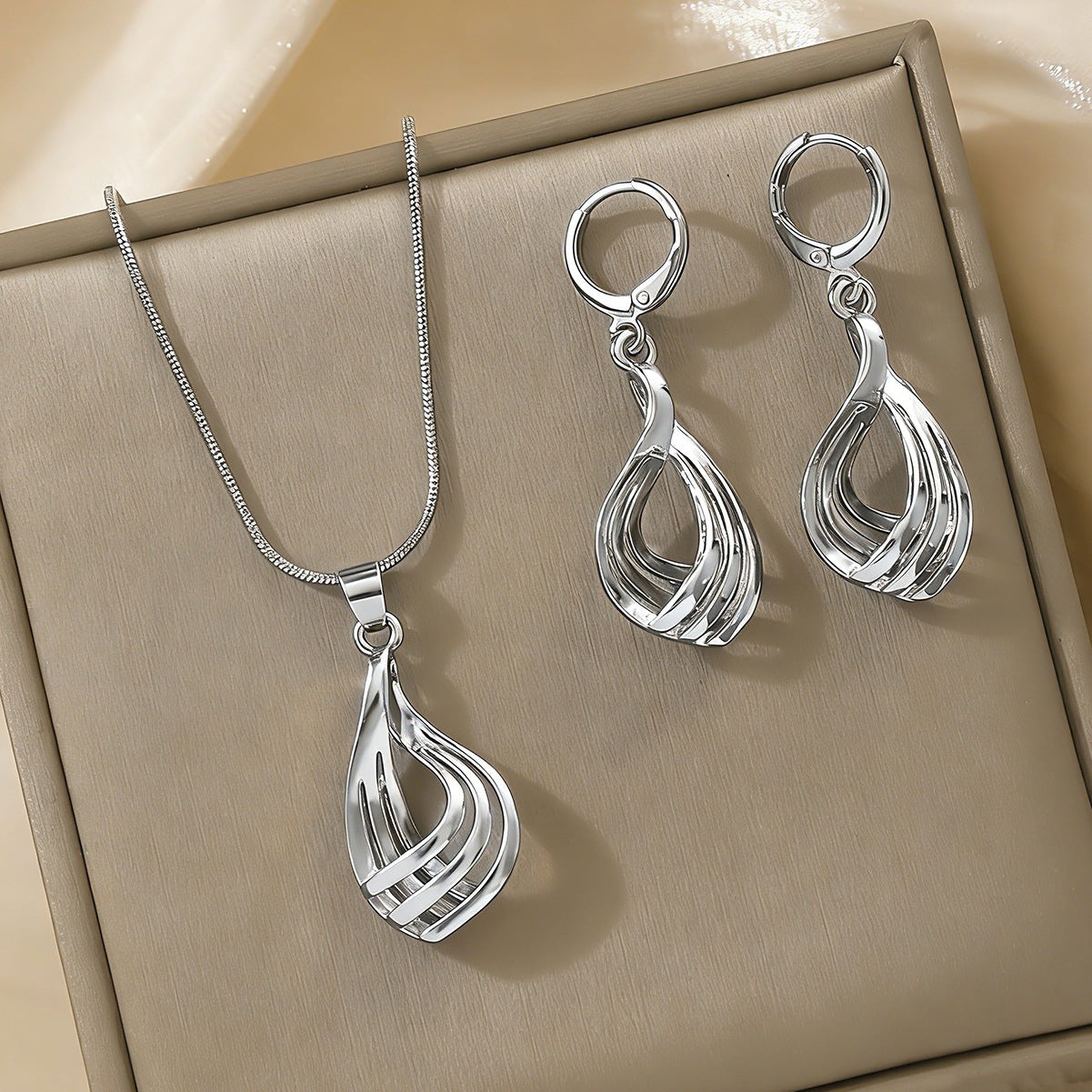 Peach Heart Suite High-grade Versatile Design Light Luxury Jewelry Set