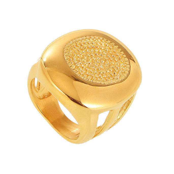 Wheel Fashion Palm Print Titanium Steel Rings