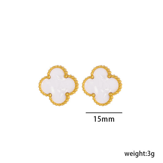 Four-leaf Clover Titanium Steel Ear Female Earrings