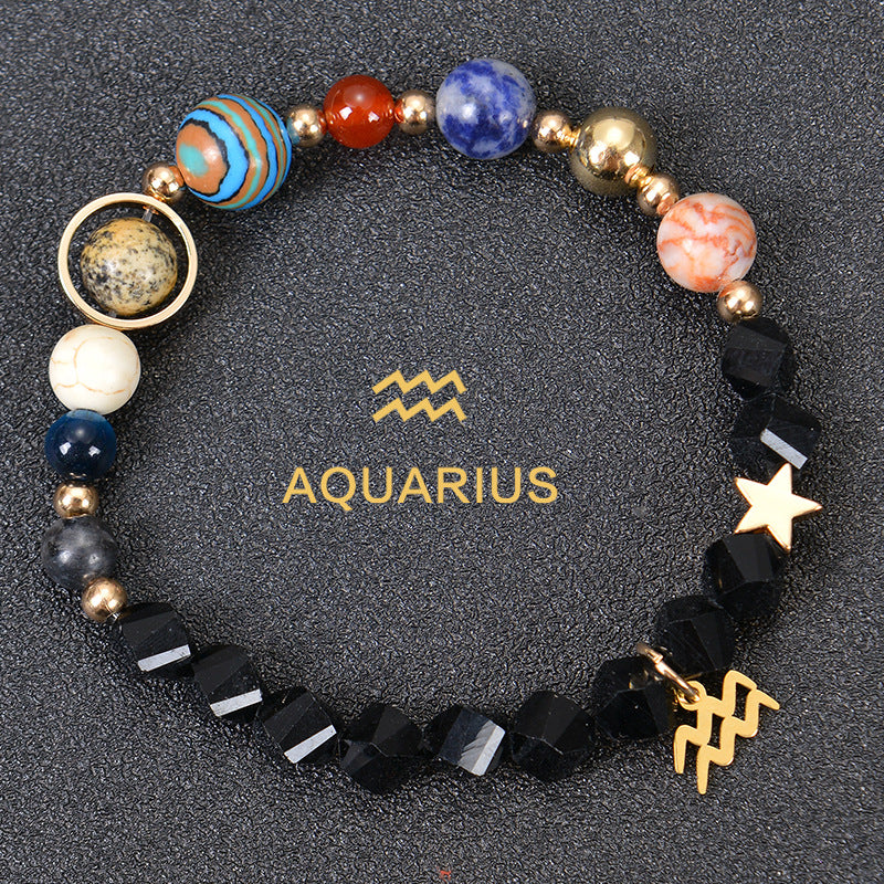 Planets Twee Constellations Frosted Stone Beaded Bracelets