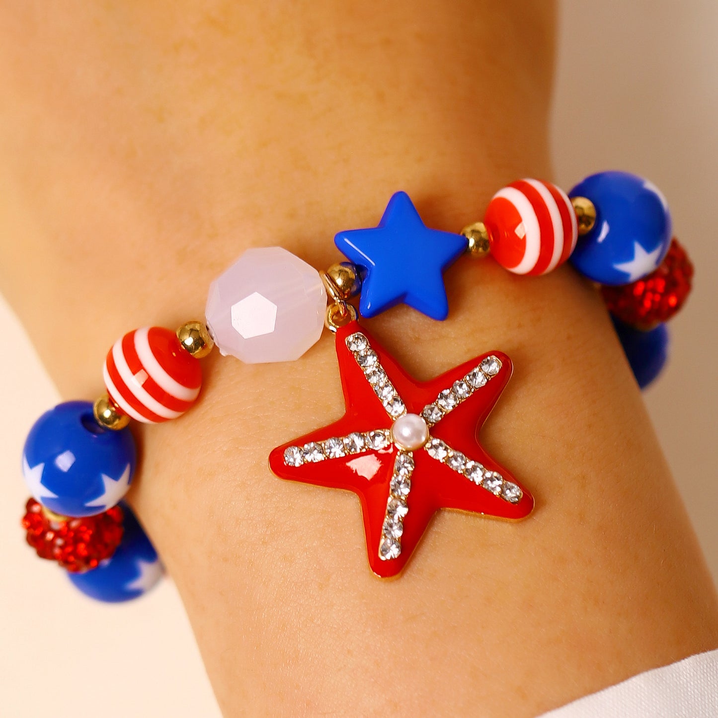 Fashion Independence Day Asymmetric Flag Color Jewelry Set