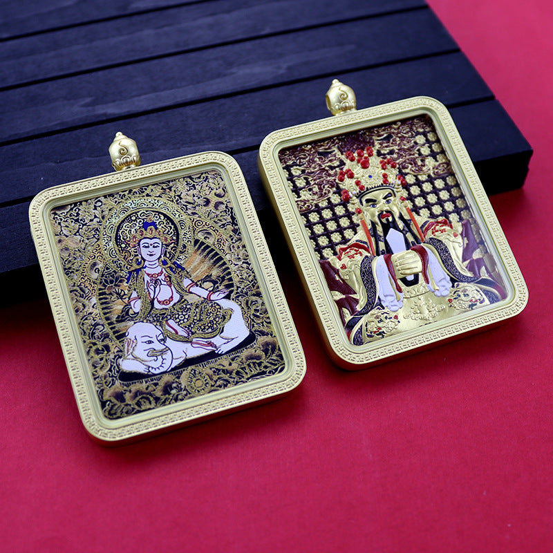 Three-dimensional Five-master Hand Painted Golden Outline Black Gold Pendants