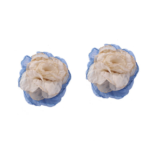 Korean Niche Design Artificial Flower Cloth Earrings