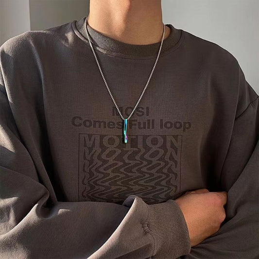 Men's Colorful Spiral Long Cold Style Minimalist Hip Hop Necklaces