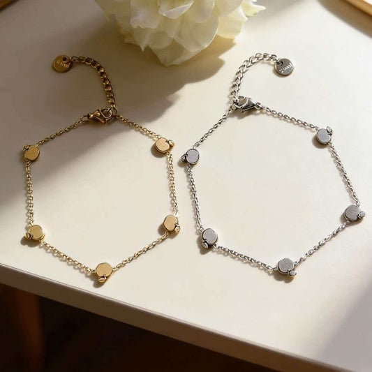 Steel Apple Pork Belly Exquisite Versatile Gold Double-sided Bracelets