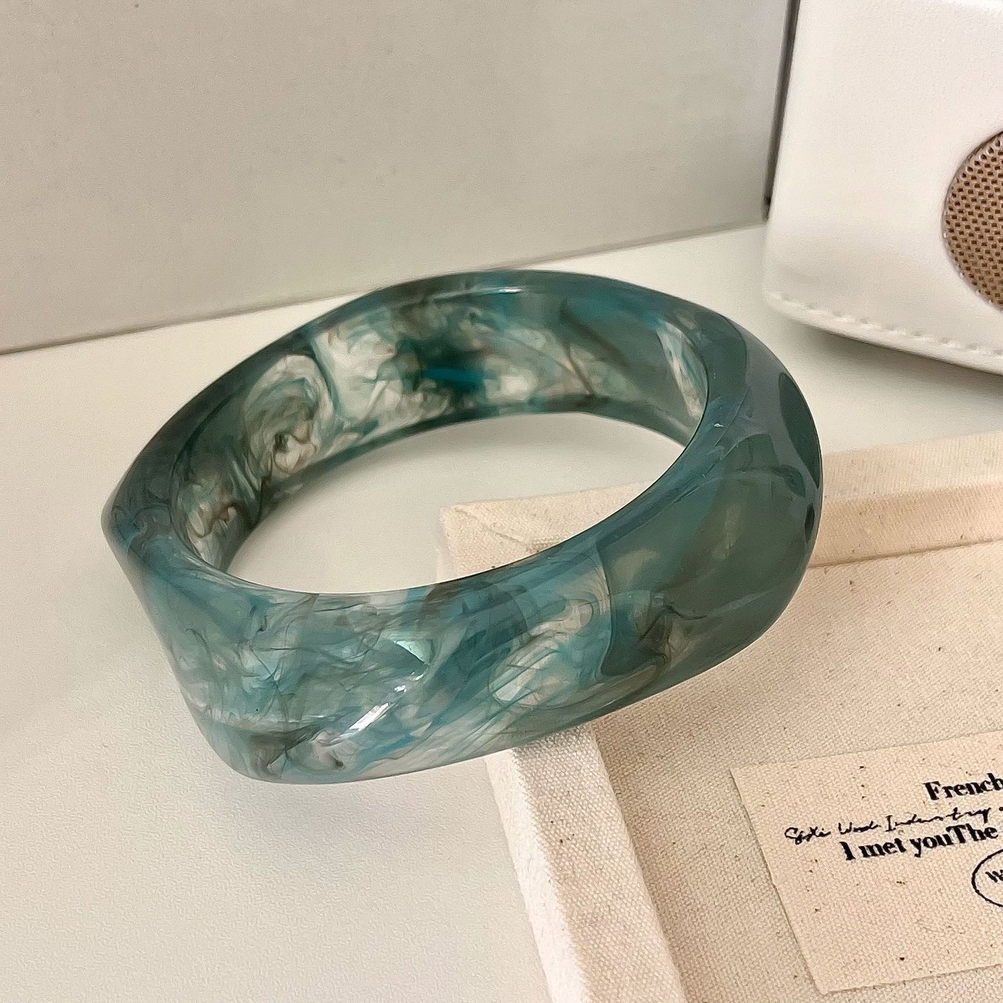 Women's Irregular Blooming Resin Curved Girlfriends Rings