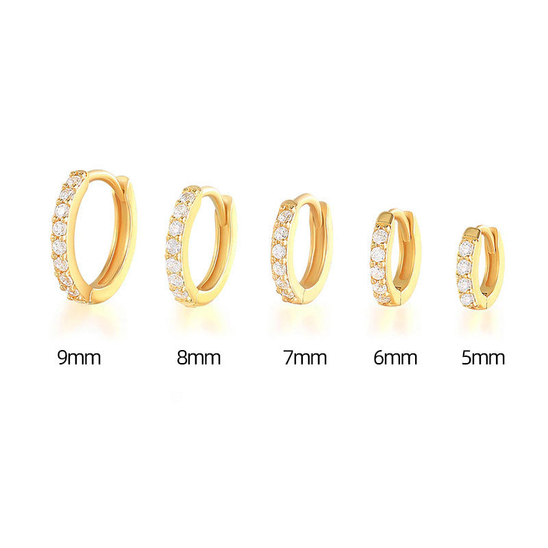 Women's Korean Style Simple Gang Drill Zircon Fresh Earrings