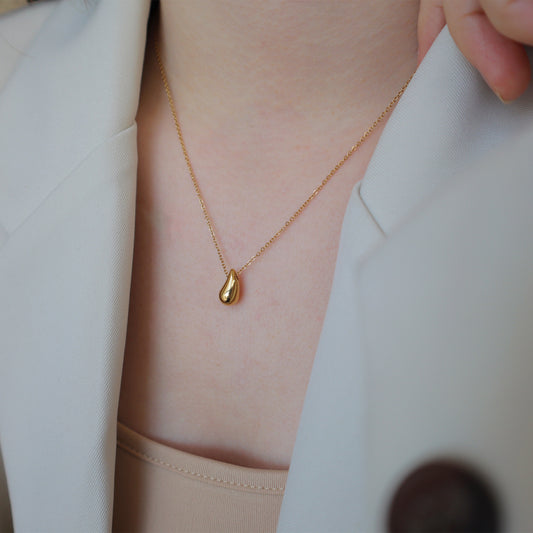 Golden Water Drop Female Korean Simple Necklaces