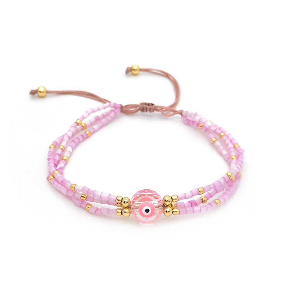 Twin Macaron Color Bead Beaded Weave Bracelets