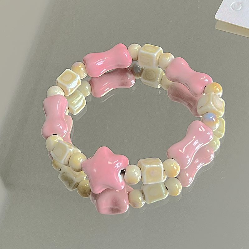 Women's Ceramic Ornament High-grade Woven Flower Chinese Bracelets