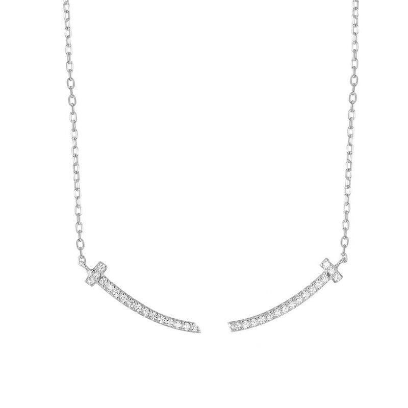 Women's Quality V Gold Diamond Smile For Light Luxury Necklaces