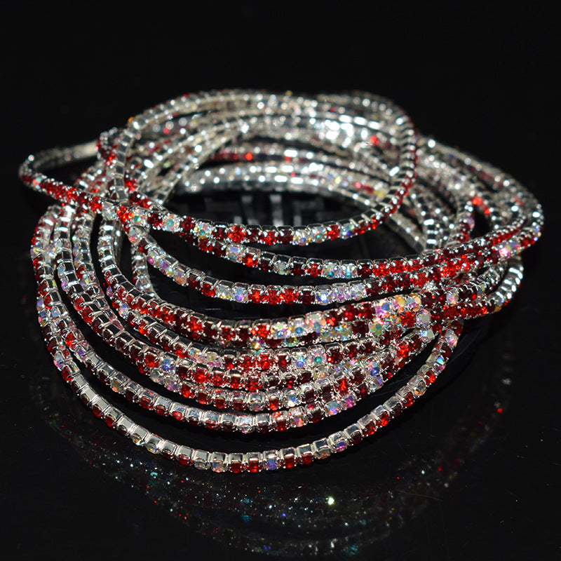 Women's Multicolor Rhinestone Stretch Shiny Simple Ornament Bracelets