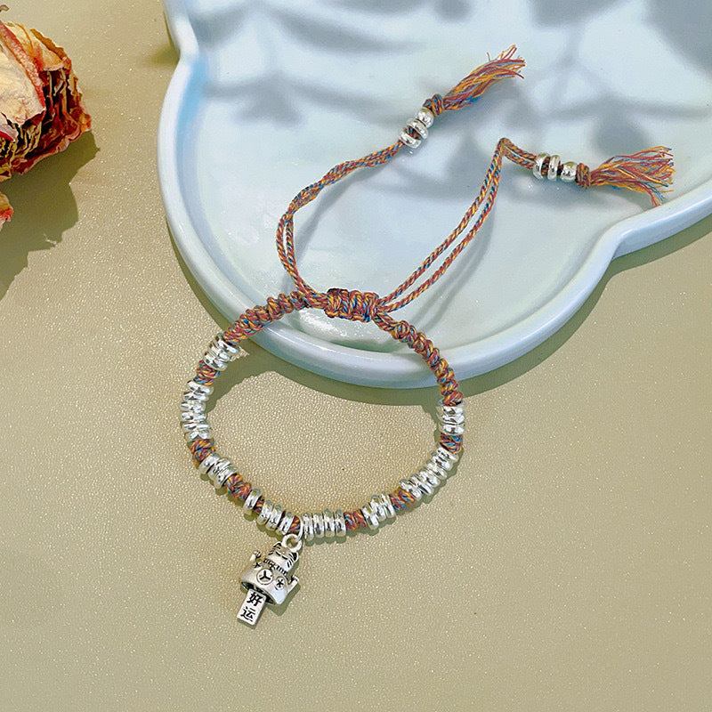 Women's & Men's Retro Ethnic Style Agate Ox Bone Rosary Bracelet