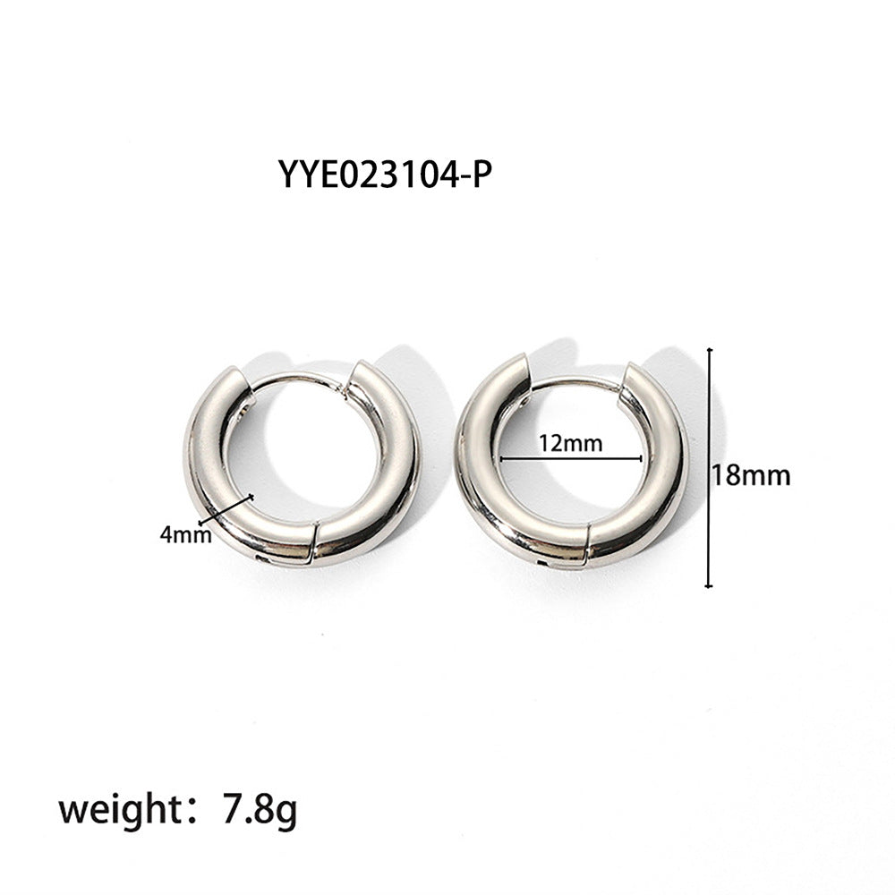 Trendy Simple Light Luxury Design Sense Titanium Steel Earrings