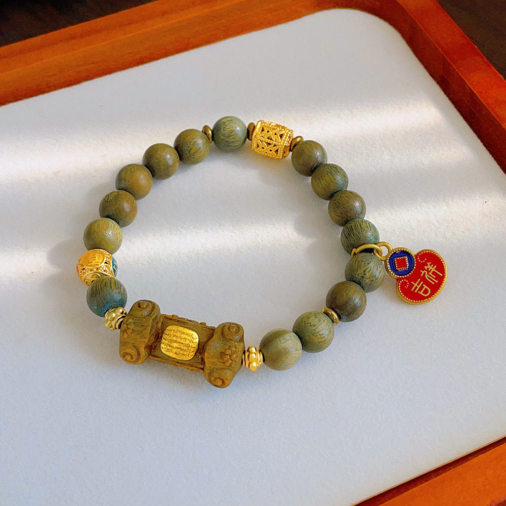 Women's & Men's Retro Ethnic Style Agate Ox Bone Rosary Bracelet