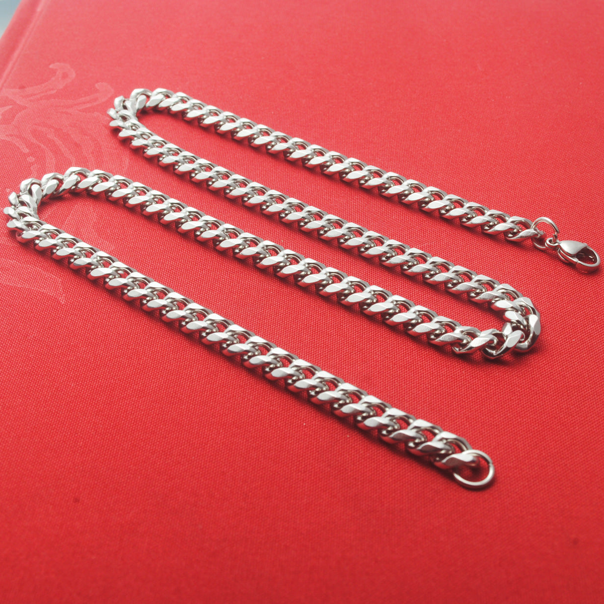 Women's & Men's Titanium Steel Ornament Cuban Link Chain Stainless Grinding Polishing Necklaces