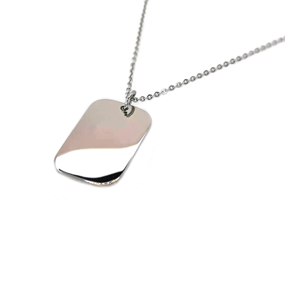 Tag Man's Stainless Steel Titanium Ornament Metal Necklaces