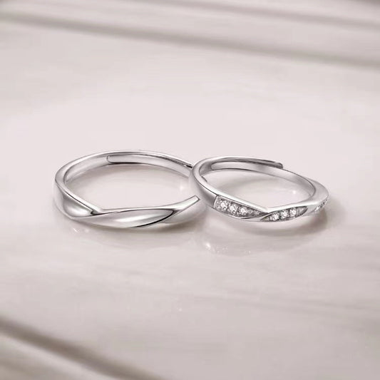 Women's & Men's Double Knot Couple One Pair Of Lovers Open Ended Rings