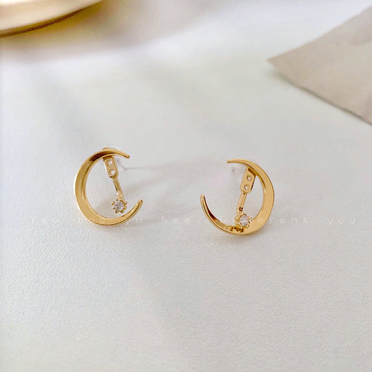 Women's Detachable Crescent Shape Korean Simple Graceful Exquisite Earrings