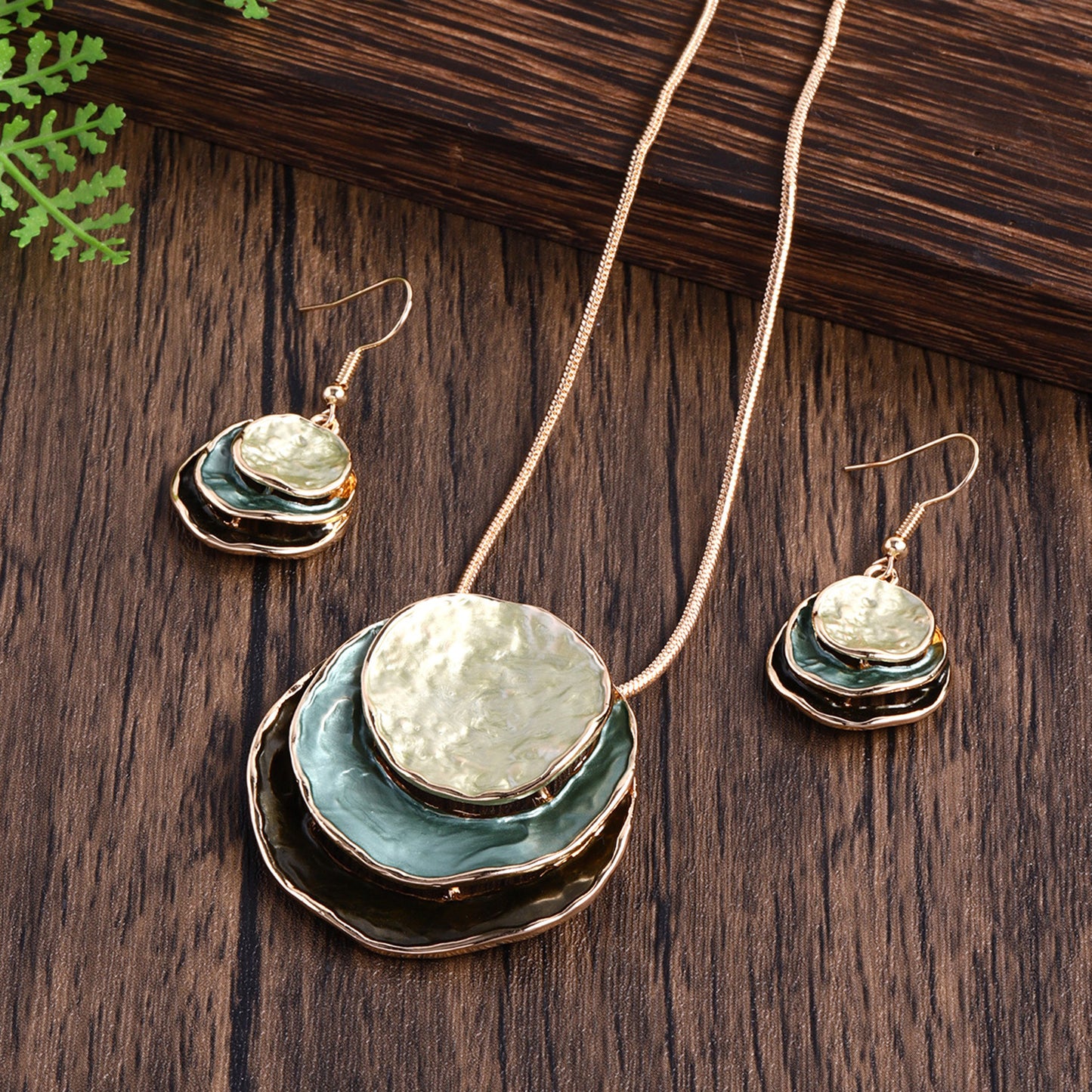 Women's Fashion Bohemian Enamel Geometric Round Party Jewelry Set