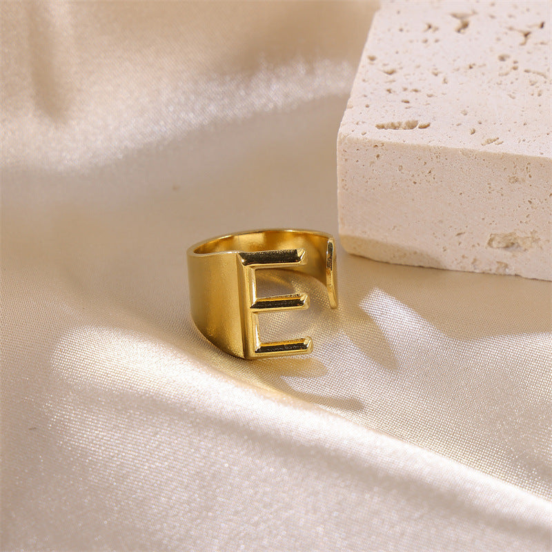 Letters Female Style Fashion Knuckle Personality Vintage Stainless Rings