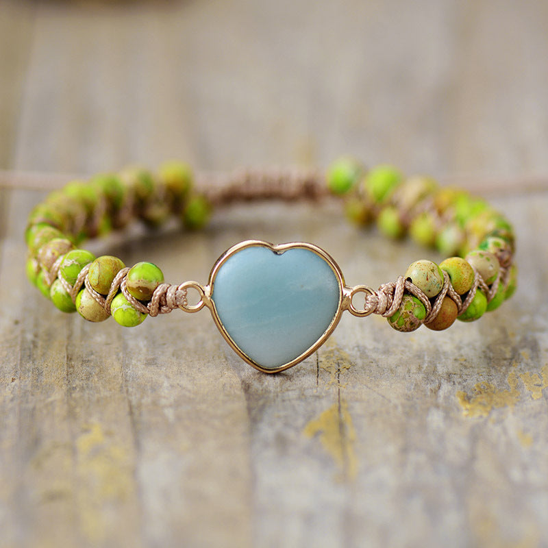 Emperor Stone Heart Shaped Double Layer Bracelets